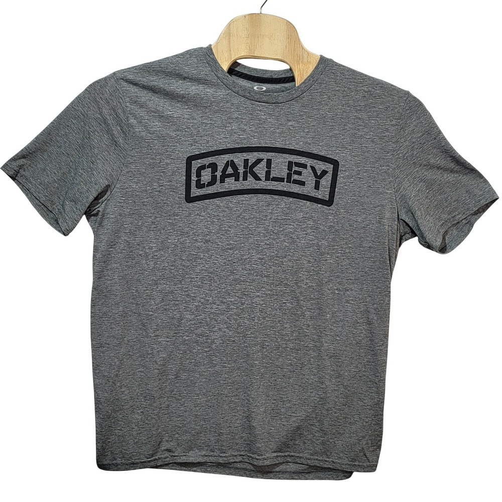 Oakley Hydrolix Mens XXL Gray Heathered Stencil Logo Performance T-Shirt Regular
